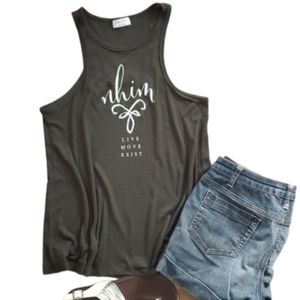 NHiM Womans Olive Green Racerback Style Tank Top‎ Size Medium